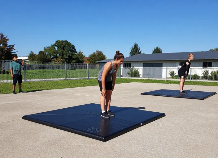 Piste privée moto école pour exercices de plateau